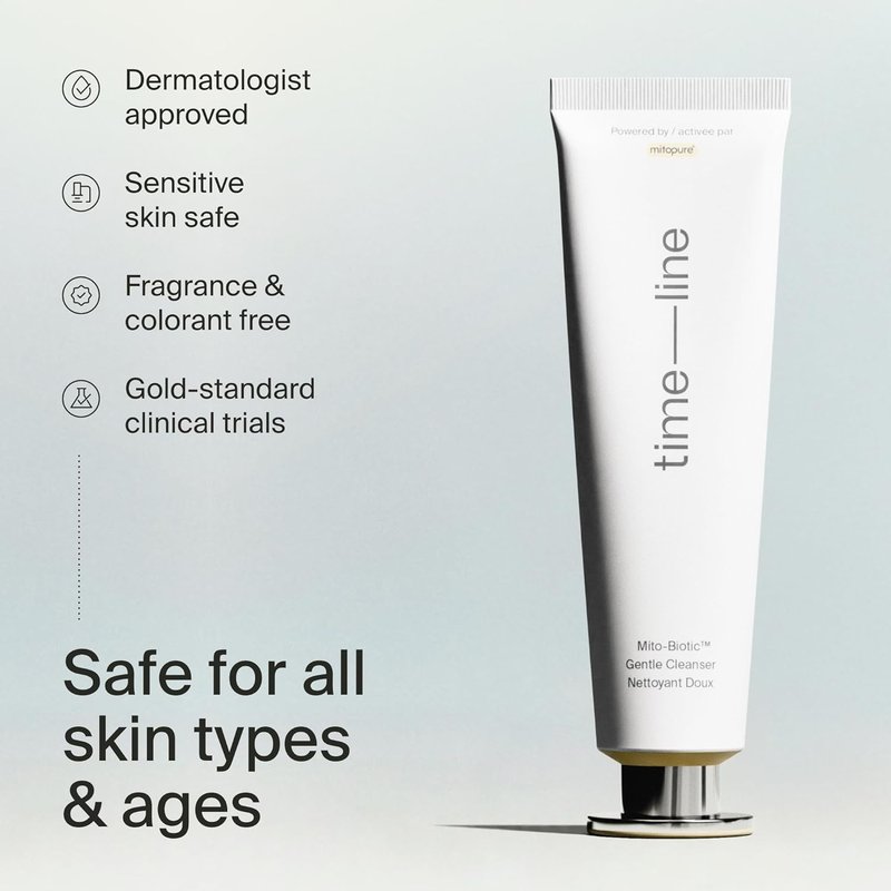 Mitopure™ Travel Size Gentle Cleanser - Non-Drying Makeup Remover & Skin Barrier Strengthener | 1.7 Fl Oz