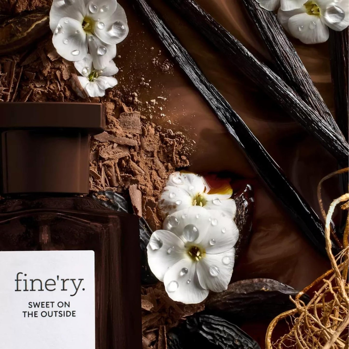 Fine'ry Vanilla Gourmand Sweet on the Outside Eau de Parfum - Long-Lasting Perfume for Women - Vanilla, Cacao Wood & Smoked Vetiver - Warm, Full Size Hair & Body Fragrance, Gift for Her (60mL)