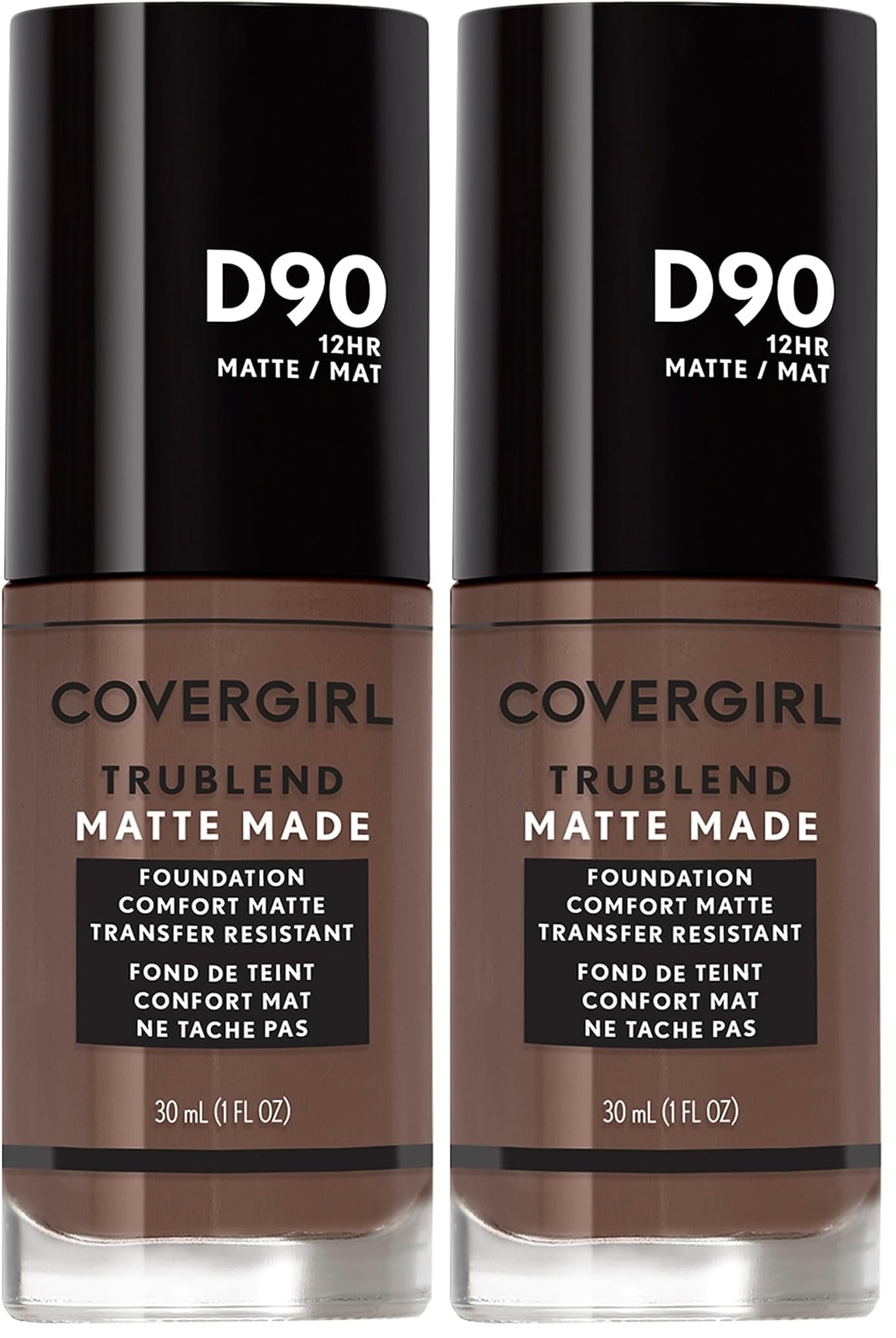 Covergirl Trublend Matte Made Liquid Foundation, D90 Espresso, 1.014 Fl Oz (Pack of 2)