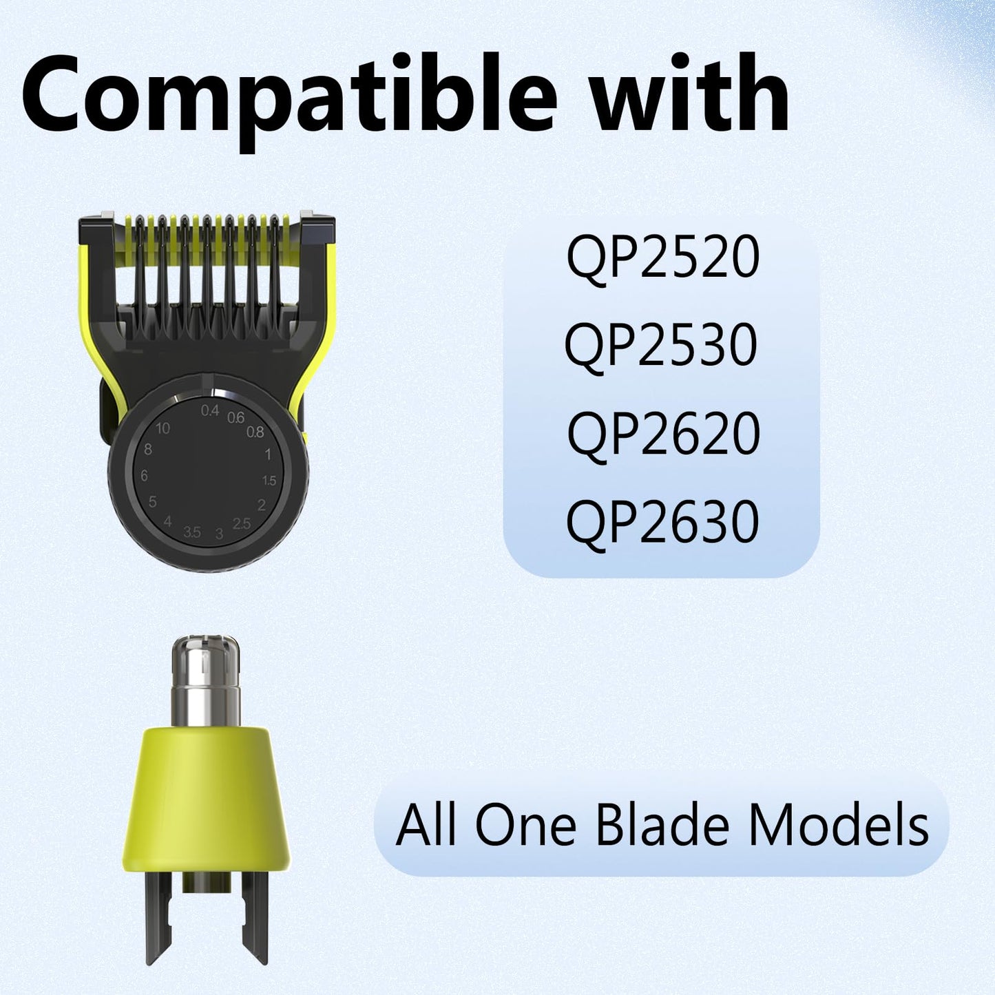 Senenatur Adjustable Guide Comb for One Blade QP2520 QP2530 QP2620 QP2630 & Nose Trimmer Replacement Head Blade for One Blade, Accessories for One Blade