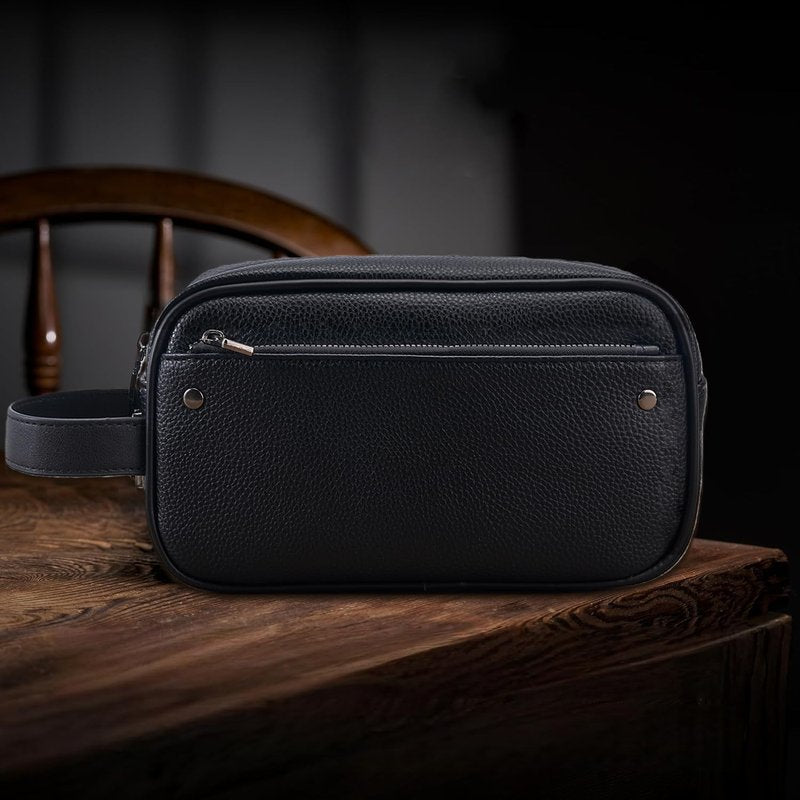 KAIDUCHKDC Small Mens Clutch Bag with Anti-Theft Lock - Travel Toiletry Bag for Men Trip Bathroom Hygiene Dopp Kit for Shaving Kit Organizer Essentials, Grooming