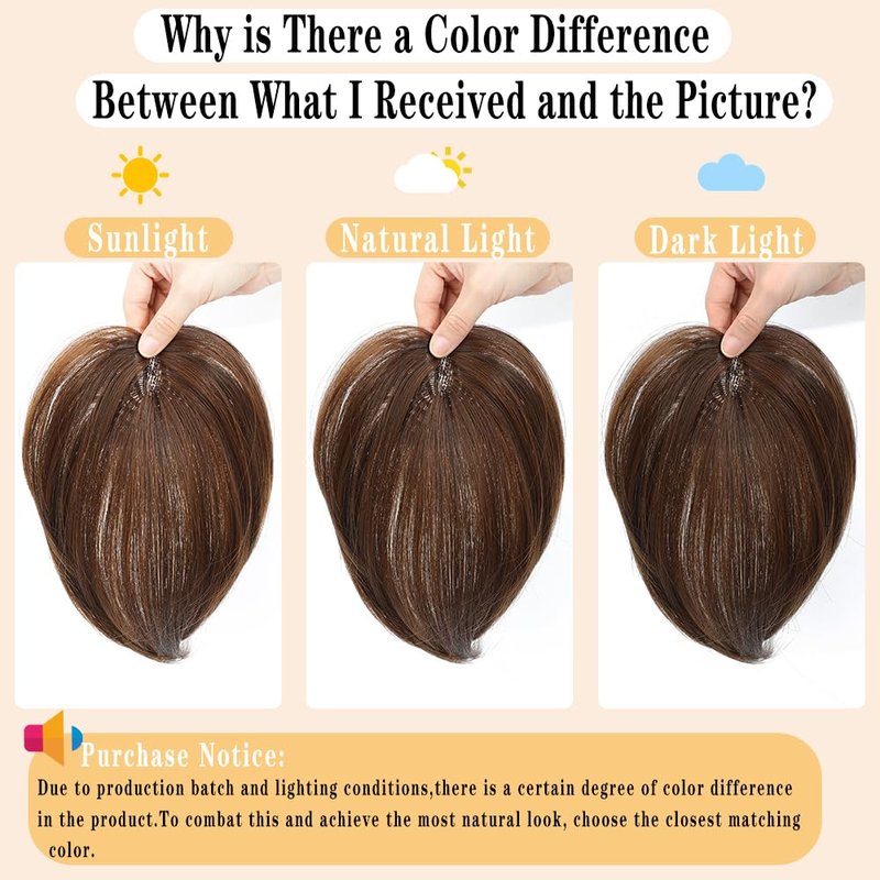 Mekylio Hair Toppers for Women (HT-Light Brown 2PCS, Tulip)