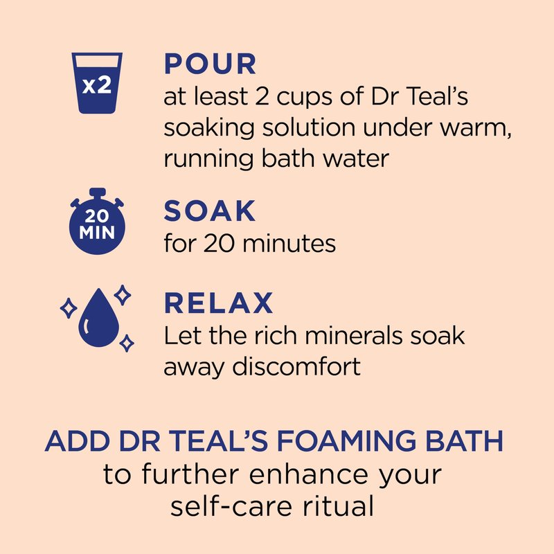 Dr Teal's Epsom Salt Magnesium Soak, Pre & Post Workout with Menthol & Essential Oils, 3 lbs (Pack of 4)
