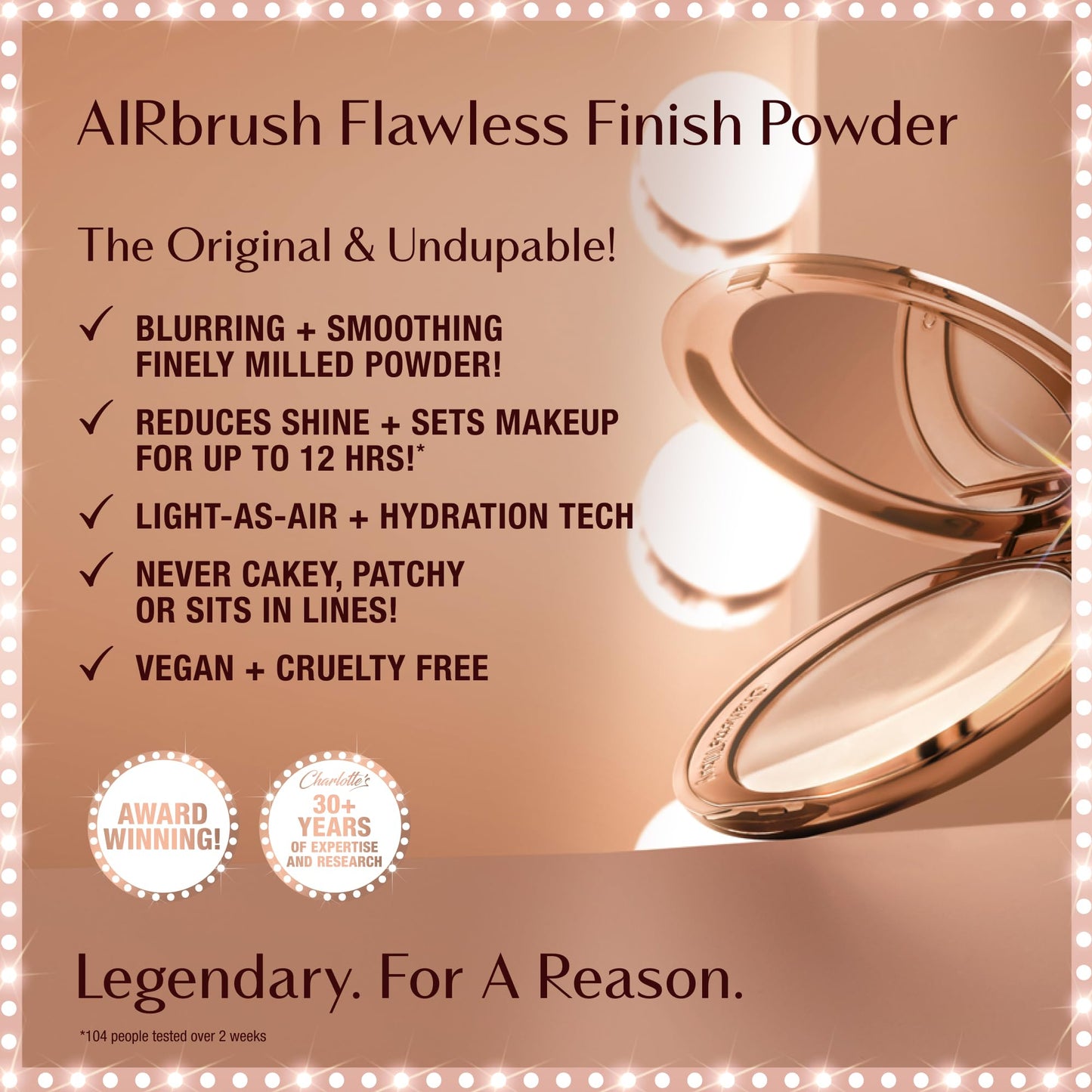 Charlotte Tilbury Airbrush Flawless Finish Setting Powder Refill - Pore-Blurring Pressed Powder for Face Makeup to Minimize Shine with a Soft-Focus Finish - 3 Tan