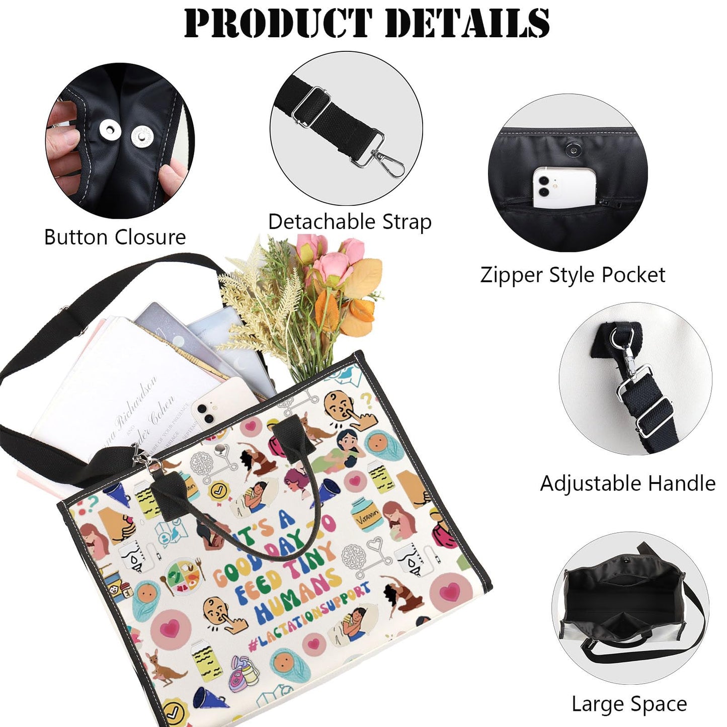 JNIAP Lactation Consultant & Counselor Educator Gifts - Zipper Bag (Feed Tiny Tote)