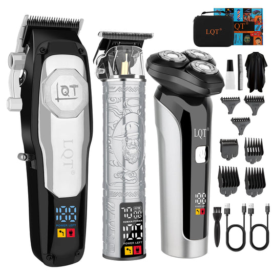 LQT Hair Clipper Kit for Men Grooming Set with Precision Hair Clippers, Detail Trimmer, Shaver, and Travel Case - Hair Cutting Kit for All Hair Types, Home & Professional Use