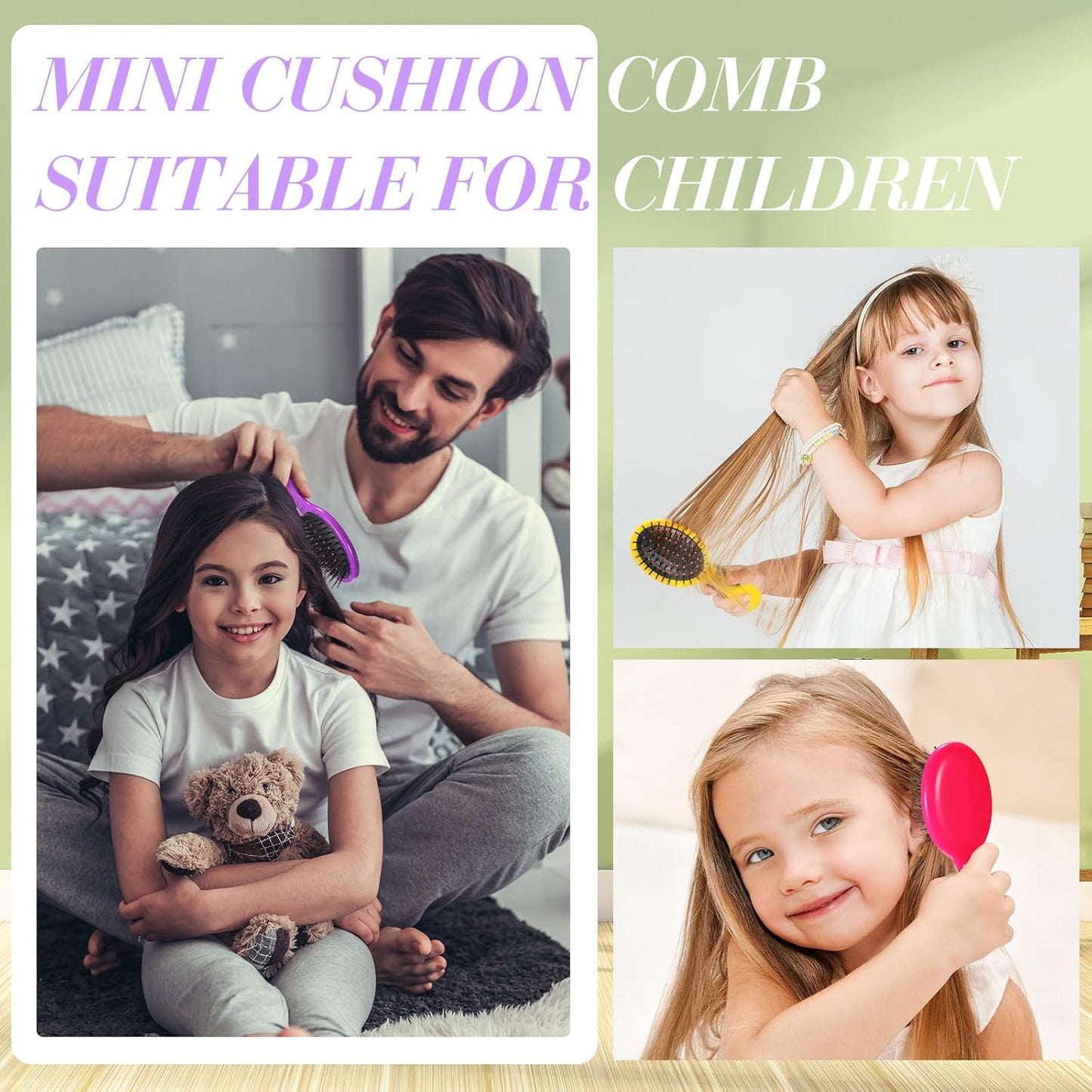 Mini Hairbrushes - 36 Pack Soft Bristle Detangler Brushes for Travel | Ideal for Women, Girls & Toddlers