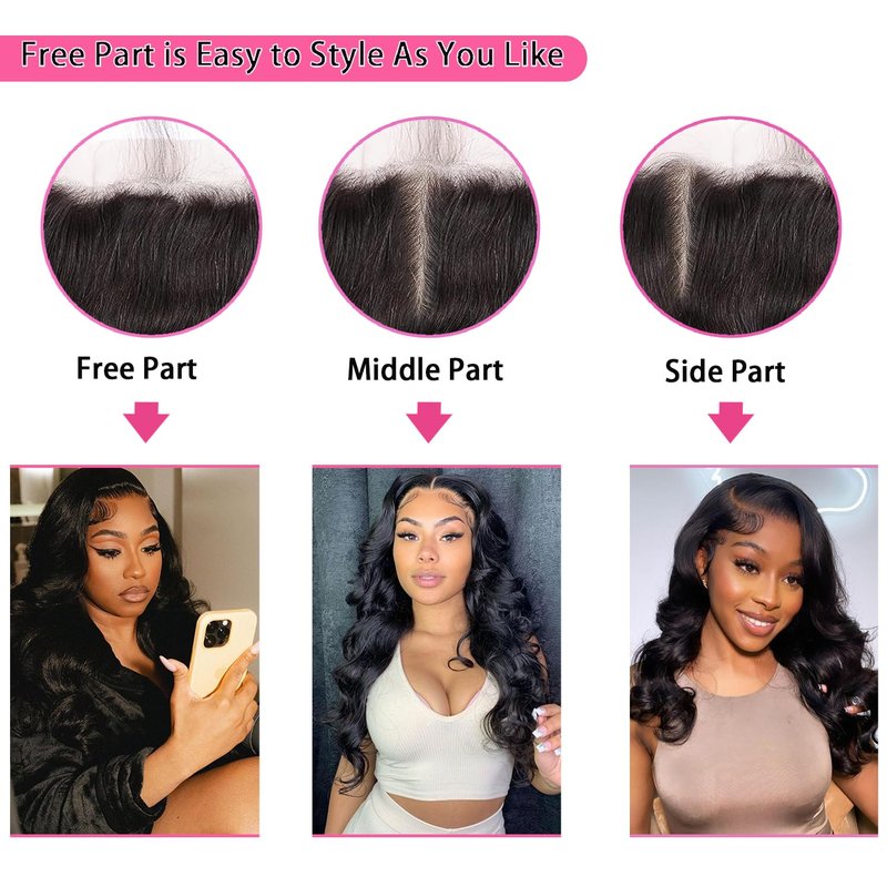 13x4 Lace Frontal Closure - Body Wave HD Lace Frontal | 14 Inch Natural Black 100% Unprocessed Brazilian Virgin Hair, 150% Density