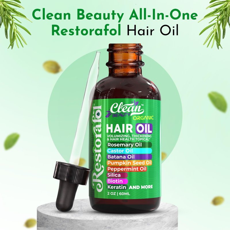 Rosemary Hair Oil for Growth - Natural Blend with Castor, Pumpkin Seed & Peppermint Oils | 1 Pack
