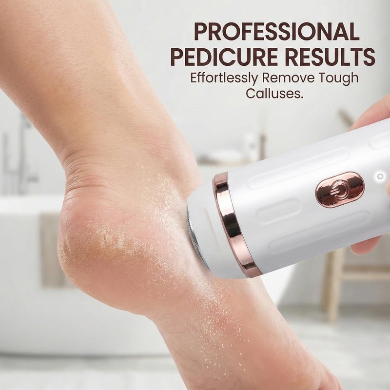 Electric Callus Remover & Reflexology Socks Kit – Rechargeable Pedicure Tools Set with Wooden Gua Sha Massager for Plantar Fasciitis Relief, Dead Skin & Cracked Heels