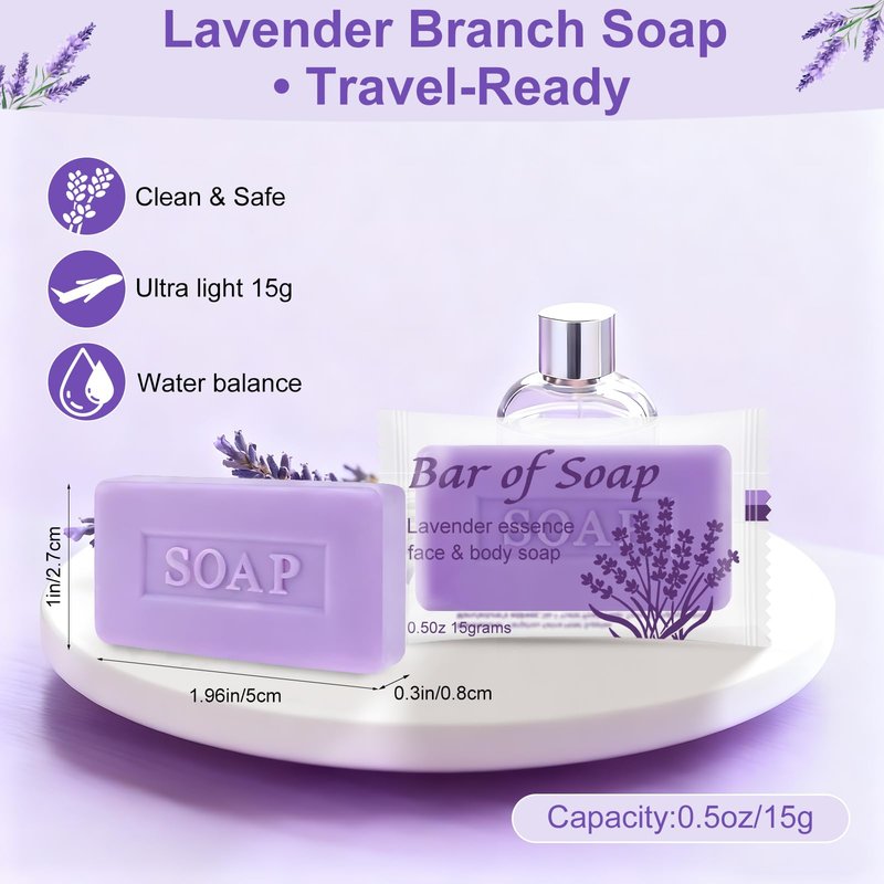 skourvut Bulk Bar Soap Travel Mini Soap Bars Bulk 0.5 oz,Guest Soaps Small for Bathroom,Hotel Soap Bars for Hotel Hospitality Homeless (Lavender,Pack of 150)