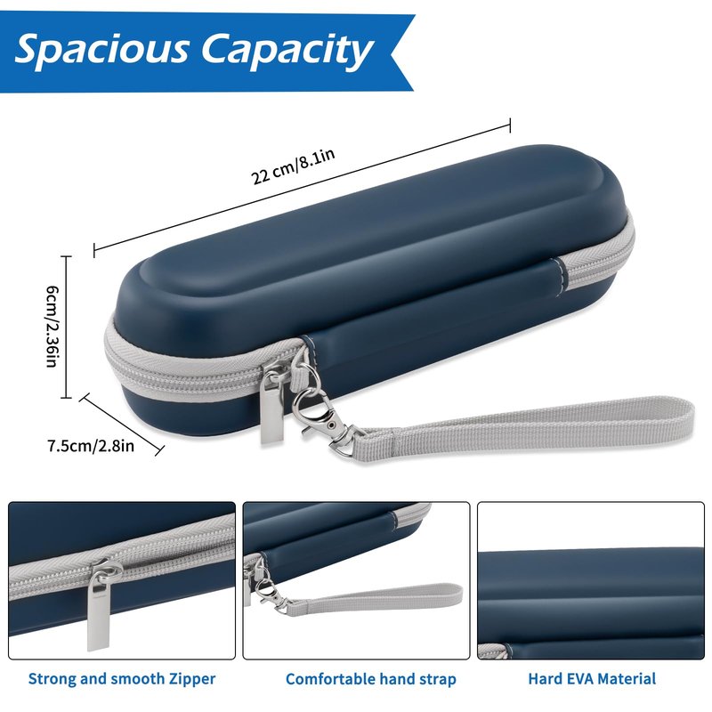 TYSORETY Toothbrush Travel Case for Oral B/Oral-B Pro 1000 1500 5000 7000 & Philips Sonicare 4100 1100 5300 5100 6100/iO Electric Toothbrush, Hard Protective Storage Bag (Deep blue)