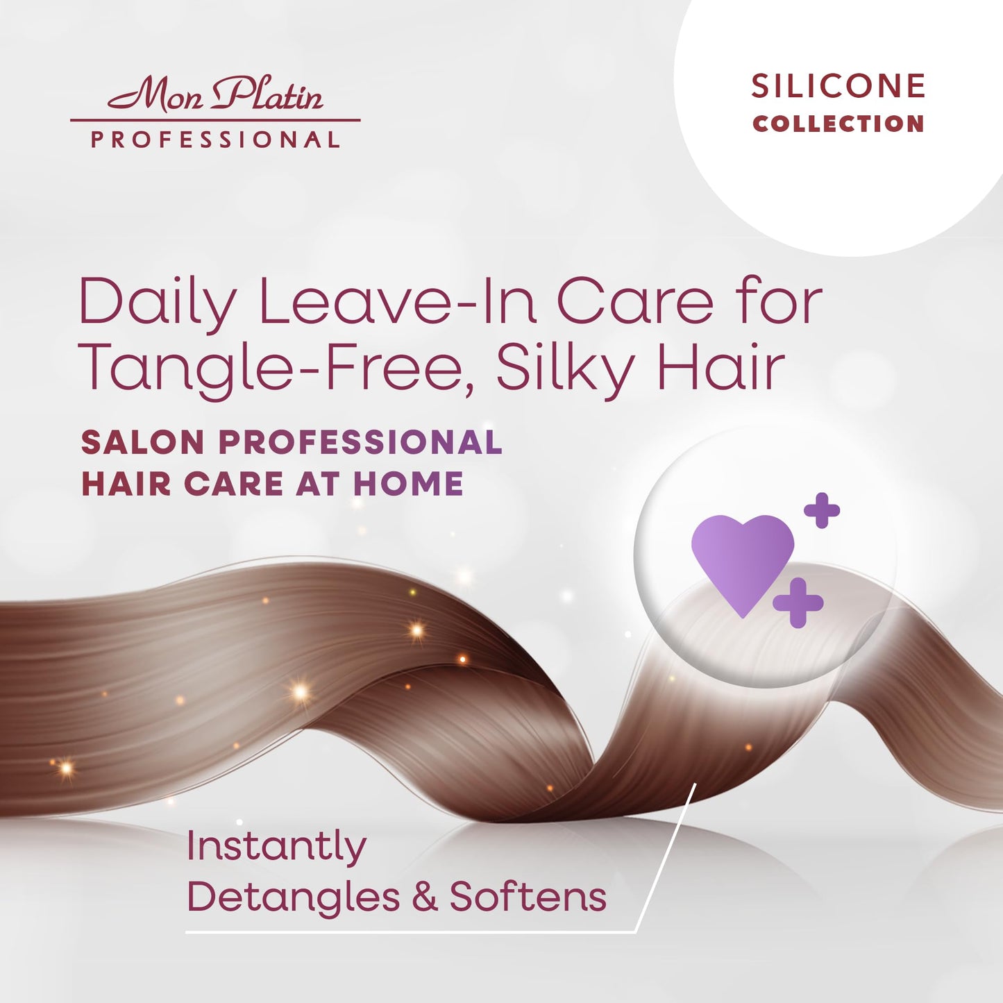 Mon Platin Silicone Hair Cream – Leave-In Detangler & Moisturizer for Curly, Wavy or Dry Hair – 500ml