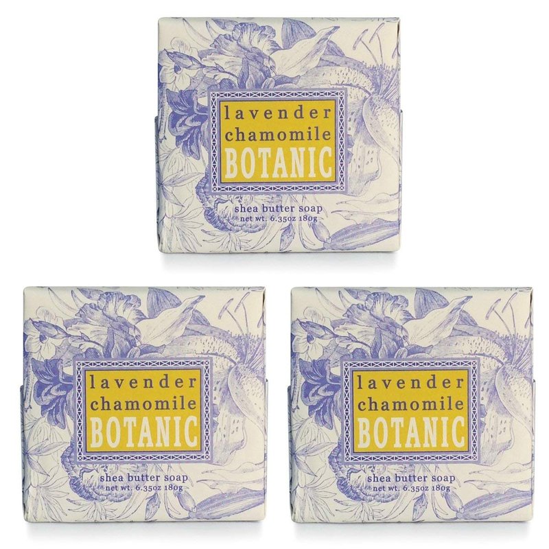 Greenwich Bay Cleansing Spa Soap, Shea Butter, and Cocoa Butter. Blended with Loofah and Apricot Seed, No Parabens, No Sulfates 6.35 Ounce (3 Pack) (Lavender Chamomile)