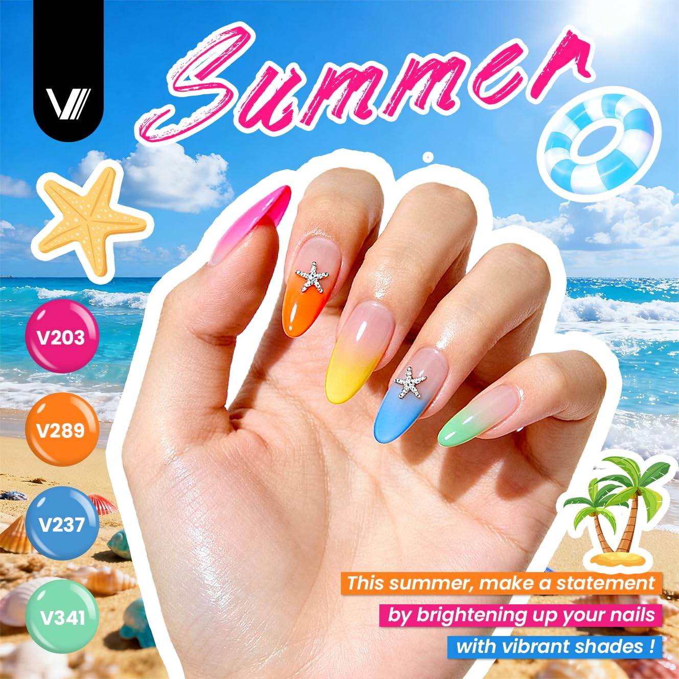 VANREESA Gel Nail Polish Kit with U V Light 74 Pcs Gel Polish Nail Set 56 All Seasons Colors Nail Polish Set + Base and 4 Effects Top Coat with Manicure Tools Complete Nail Kit Gifts for Women