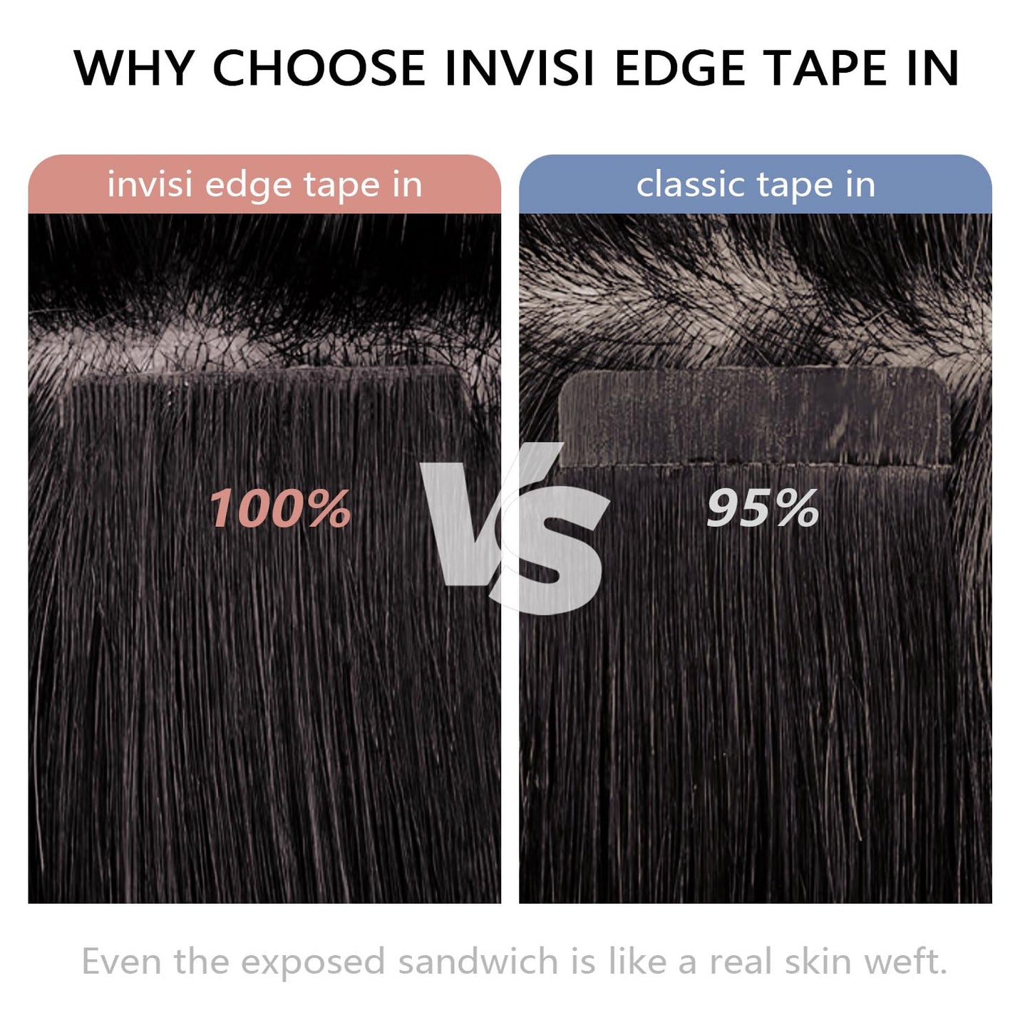 COOKAYU Invisible Tape in Human Hair Extensions, Medium Brown Injected Tape ins Real Human Hair Seamless Extensions 20pcs 30g 14Inch