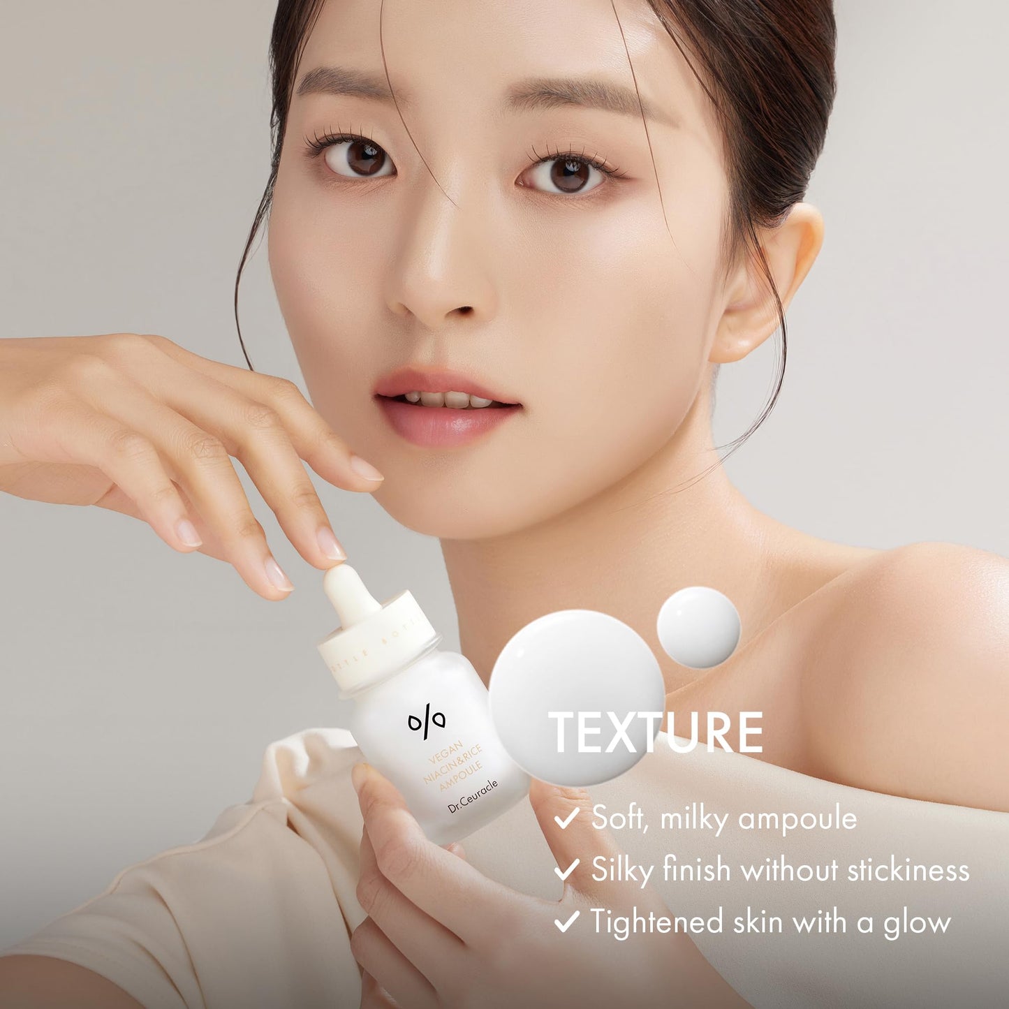 Dr.Ceuracle Vegan Niacin & Rice Ampoule - Dark Spot Discoloration Correcting Facial Treatment Serum with Soft and Silky Finish (30 ml / 1.01 fl. oz.)