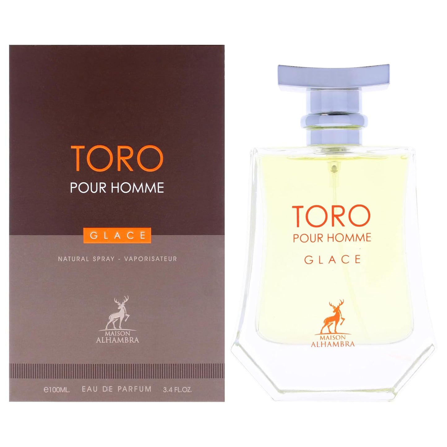 Maison Alhambra Toro Pour Homme Glace - Citrusy Aromatic Spicy Woody Eau de Parfum Spray for Men | 3.4 oz (100 ml)