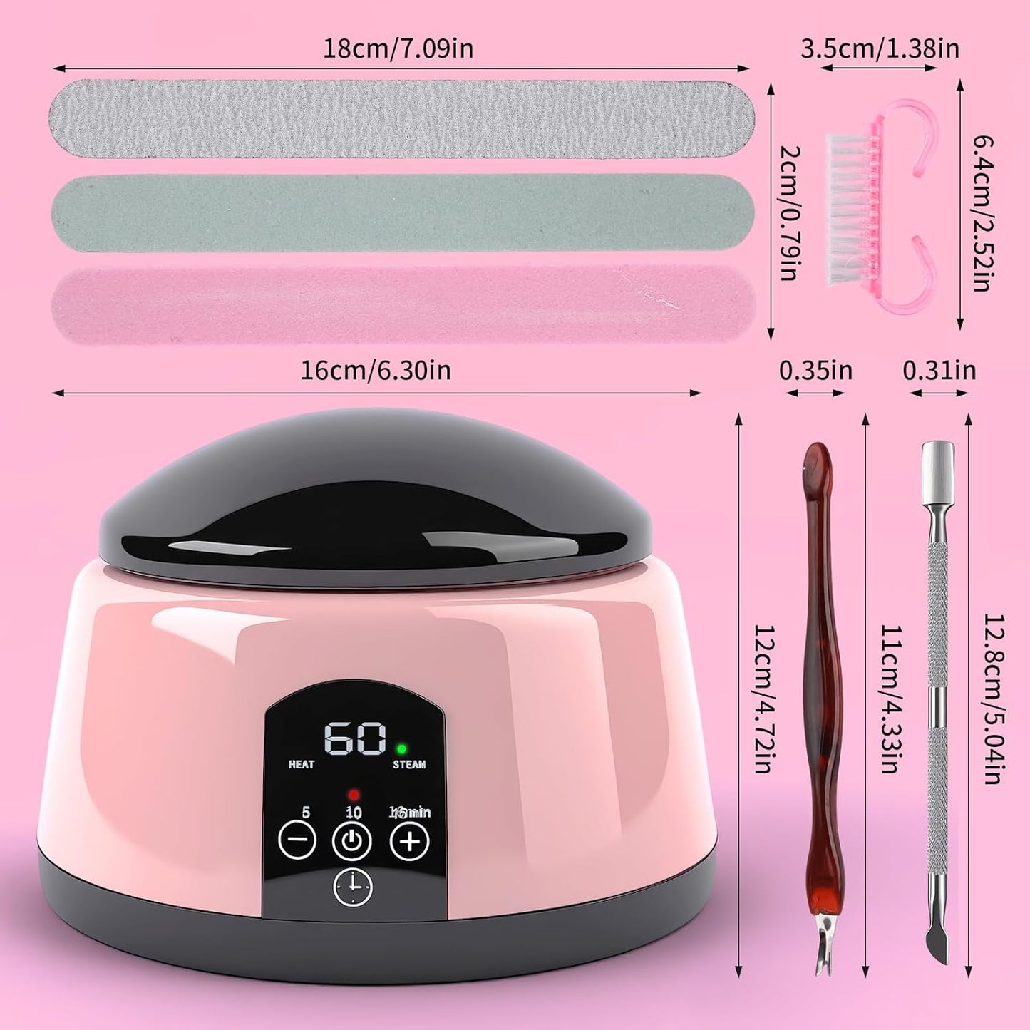 Electric Nail Soaking Bowl - Adjustable Temperature Gel Polish Remover | Quick & Easy Home DIY Solution