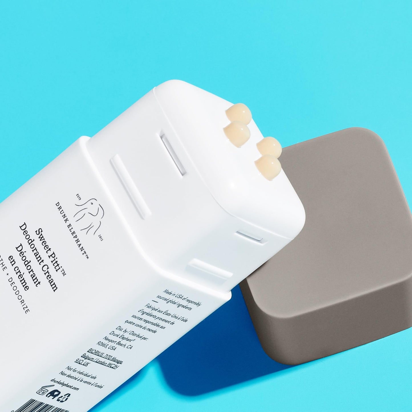 Drunk Elephant Sweet Pitti Deodorant Cream - 60 ml/2 fl oz - Baking Soda and Aluminum-Free - Clean Clinical Skincare - Cruelty-Free - Free of Essential Oils, Silicones, and Fragrance