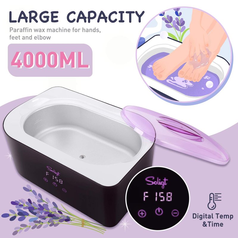 Paraffin Wax Machine for Hands & Feet - 4000ml Hypoallergenic Bath for Arthritis Relief | Elegant Dark Purple Design