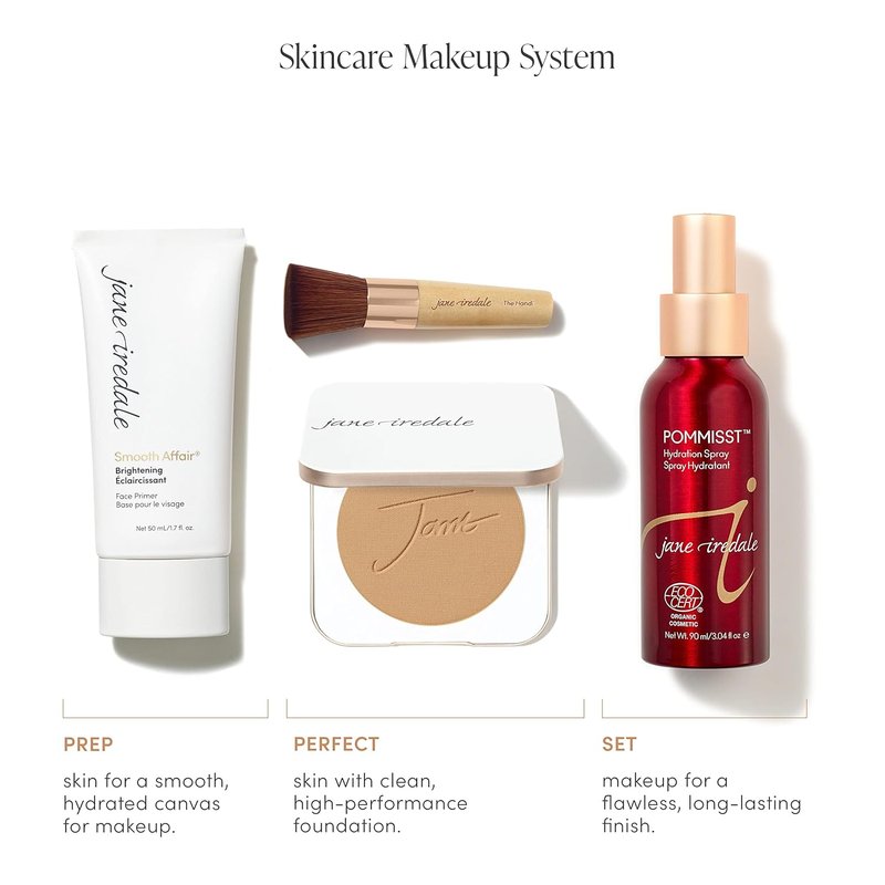Jane Iredale PurePressed Base Mineral Foundation - Refillable Compact Set | Semi-Matte Pressed Powder with SPF, Talc-Free, Vegan