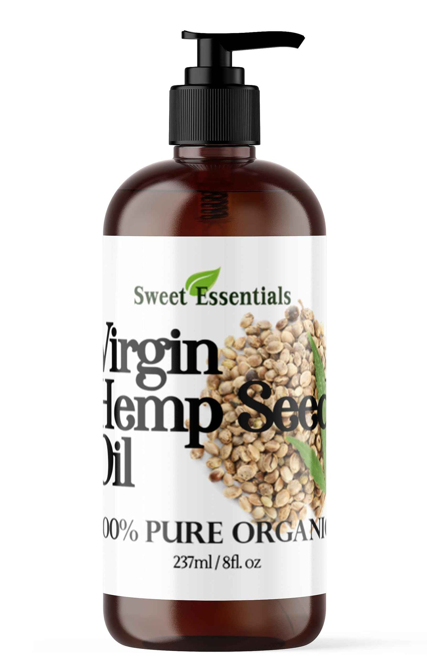 Organic Extra Unrefined Hemp Seed Oil (Food Grade) 8oz | Cannabis Sativa | Imported From Canada | 100% Pure Cold Pressed | Offers Relief From Dry & Cracked Skin, Eczema, Psoriasis, Dermatitis, Rosacea