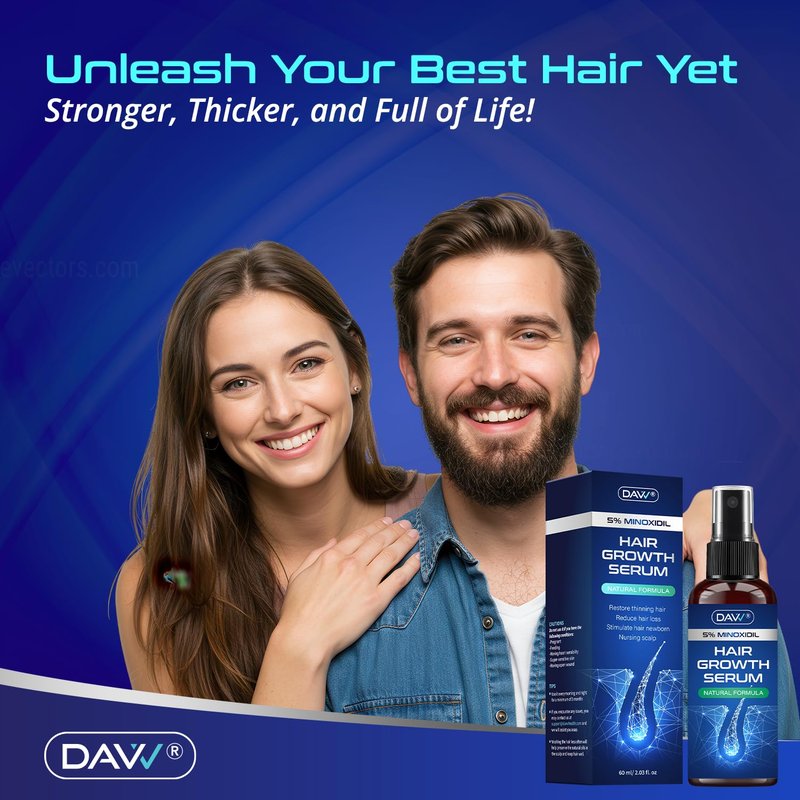 Minoxidil Hair Growth Serum for Men & Women - Extra Strength Biotin & Rosemary Formula | 60ML