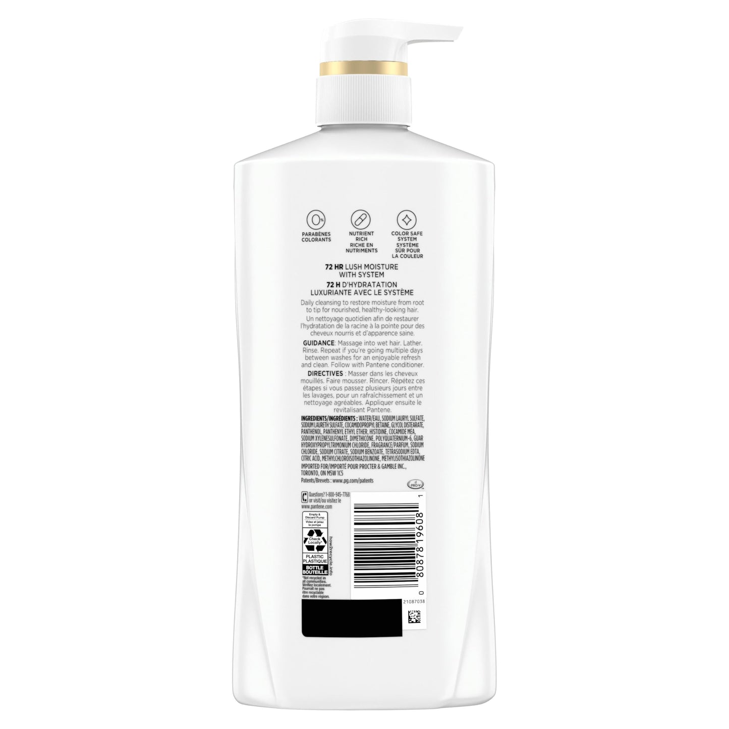 Pantene Shampoo, Daily Moisture Renewal - Pro-V Nutrients for Dry, Color-Treated, Straight to Curly Hair, 72-Hour Hydration & Softness, 27.7 Oz Each, 2-Pack + Miracle Rescue Shot (0.5 Oz)