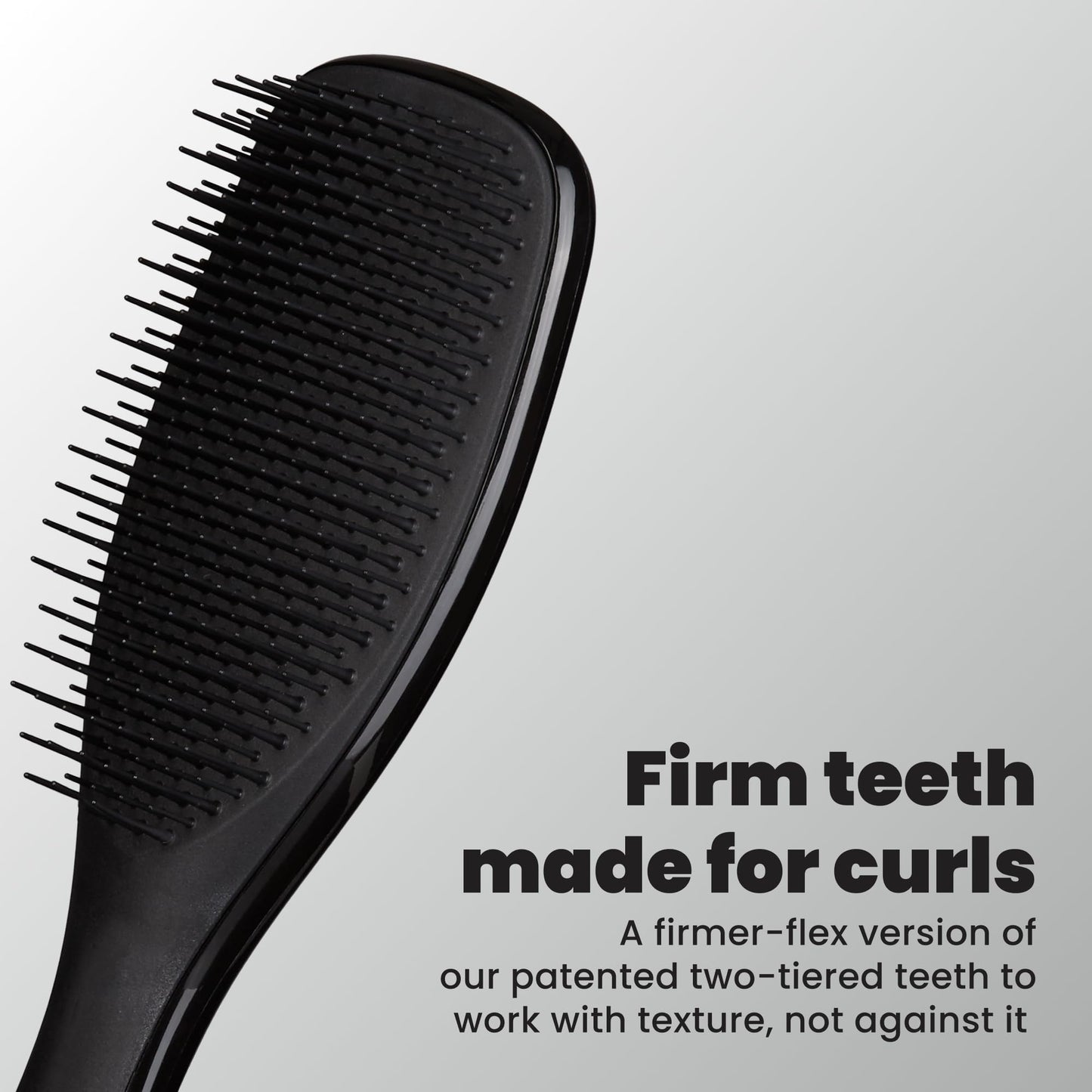 Tangle Teezer Ultimate Detangler Curly Hair Brush, Dry & Wet Hairbrush, Reduces Frizz & Breakage, for 3C to 4C Curly Hair Types, Black