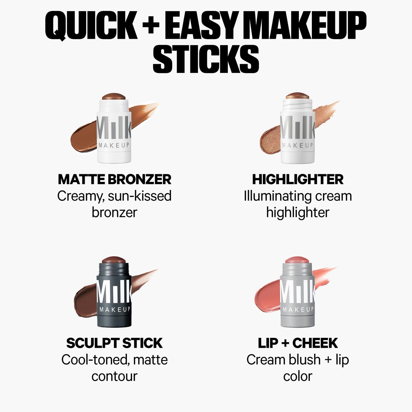 Milk Makeup Sculpt Stick – Cool-Toned Cream Contour Stick Adds Depth, Dimension + Shape for Natural-Looking Shadows – Hydrating, Buildable Formula w/Thyme Extract – Simmer (Tan to Deep), 0.19 oz