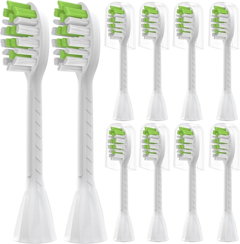 Toothbrush Replacement Heads for Philips Sonicare One Series - Soft Bristles, 10 Pack | White
