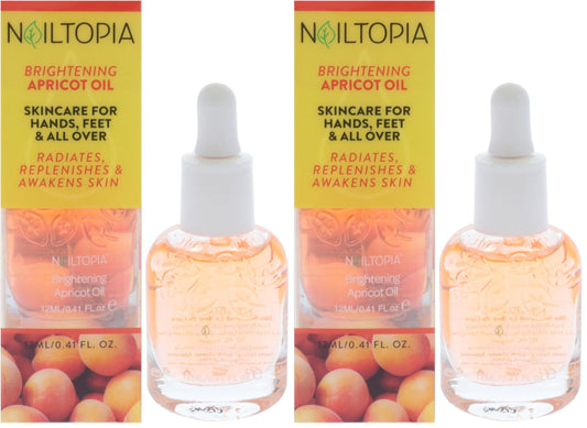 Nailtopia Fresh Apricot Oil - Nail and Cuticle Oil - Anti-Aging Dry Skin Softener for Cuticles - Nail Repair and Cuticle Care Treatment - 0.41 oz (Pack of 2)