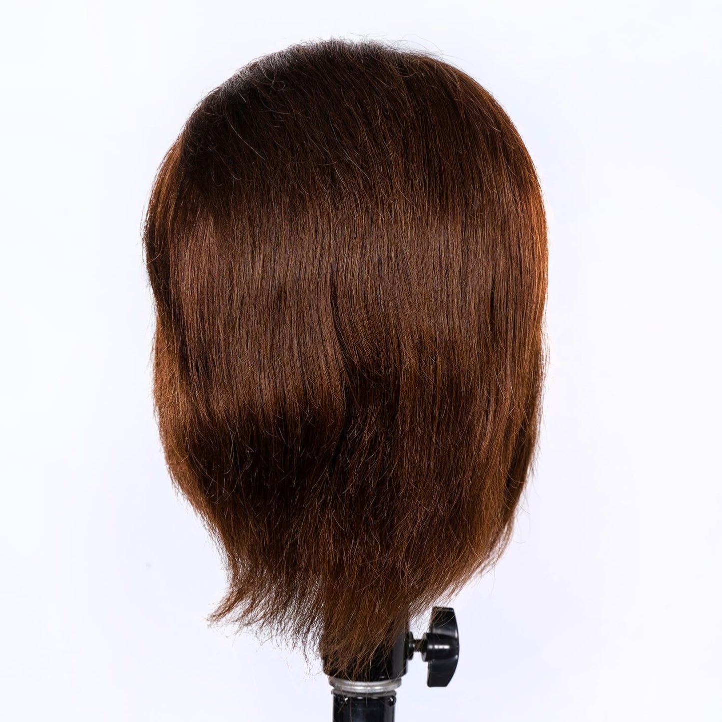 Human Hair Male Mannequin Head - 100% Realistic Cosmetology Display with Stand | Brown with Beard