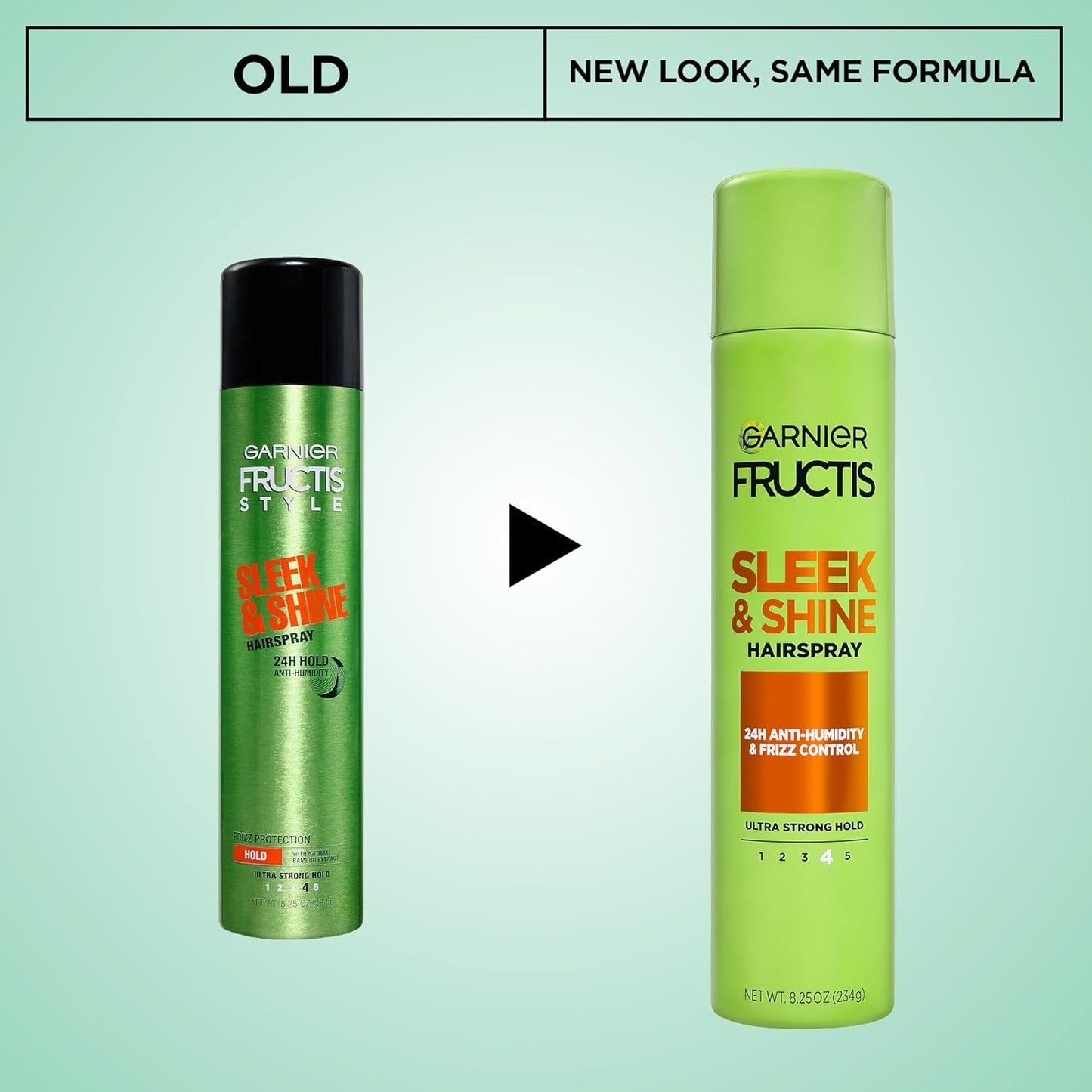 Garnier Fructis Sleek & Shine Anti-Humidity Hairspray - Ultra Strong Hold, Frizz Protection, 8.25 Oz