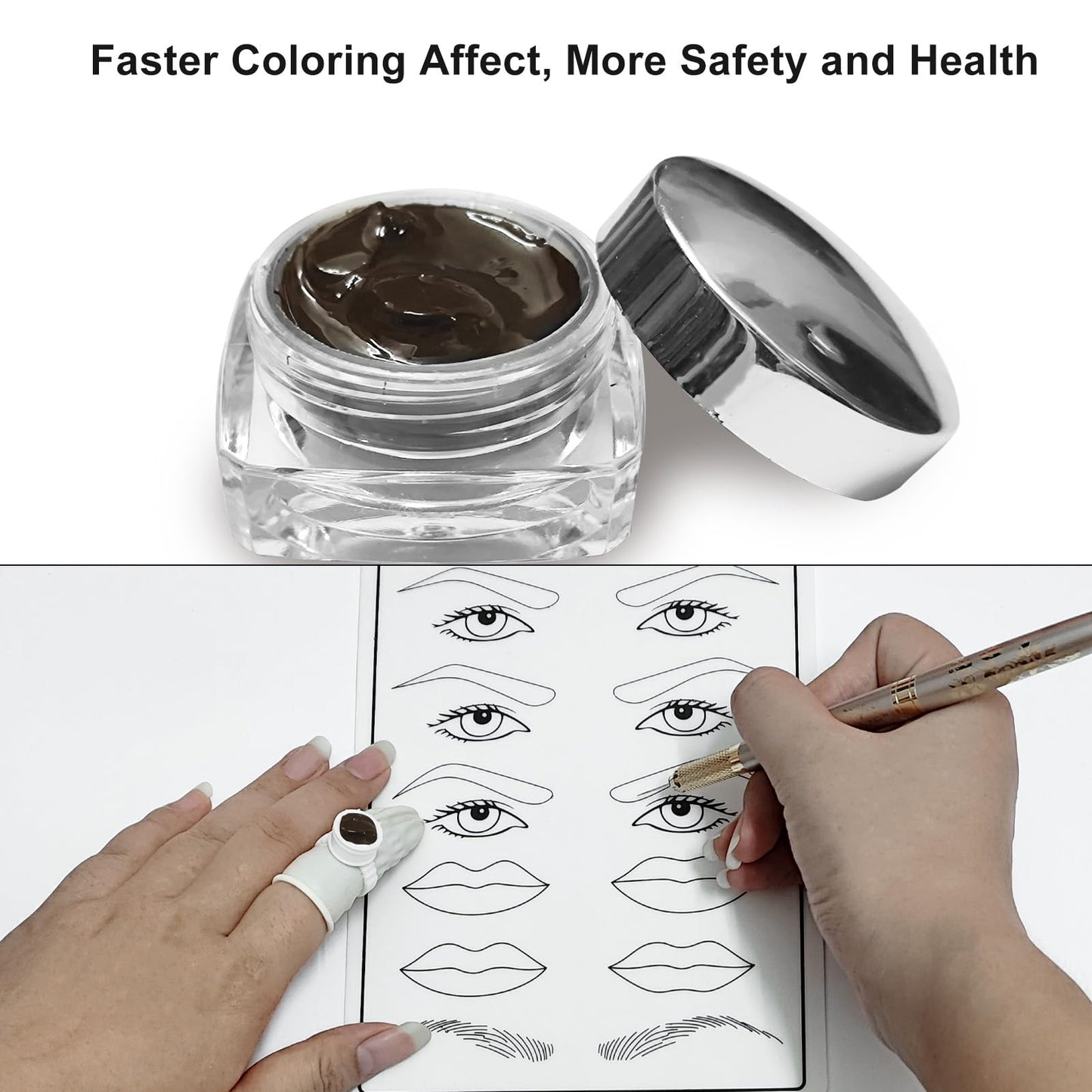 Faat3 Coi4 Microblading Kit, Eyebrow Pen with Microblading Supplies Eyebrow Kit Mapping Kit for Beginners & Artist
