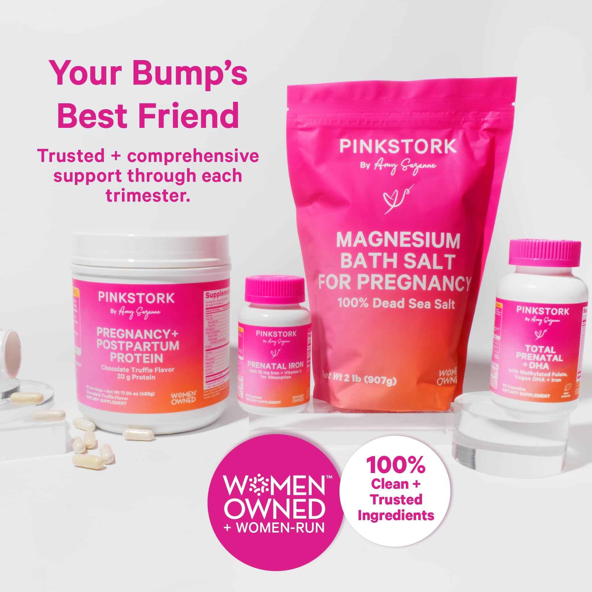 Pink Stork Pregnancy Bath Soak – Unscented Magnesium Flakes for Bath or Foot Soak – Pure Dead Sea Salt – Relief for Pregnancy Aches, Swollen Feet, and Stress – Clean, Fragrance-Free – 2 lb