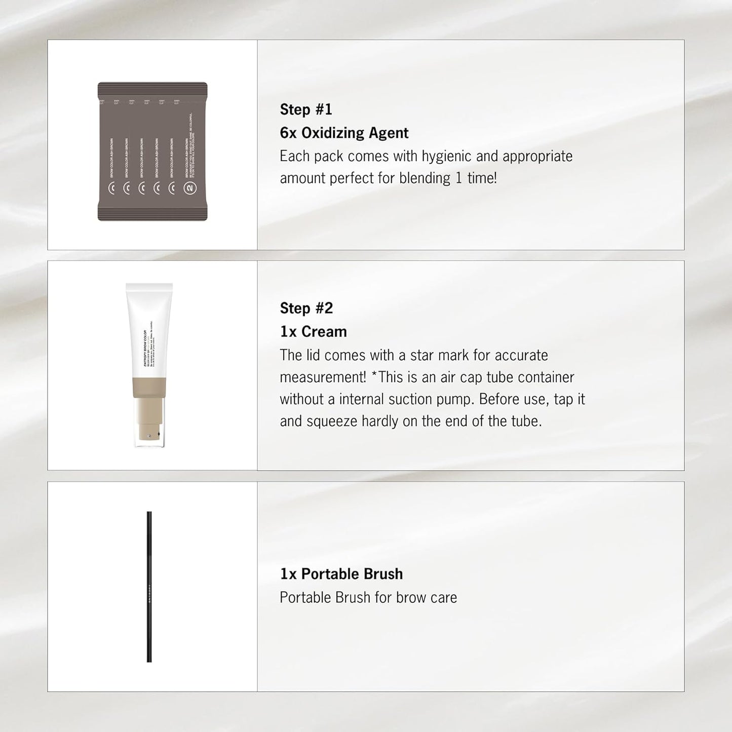 Brow Color Kit - Ash Brown Long-Lasting Eyebrow Makeup | Nourishing Aloe Vera & Moringa, 6 Applications