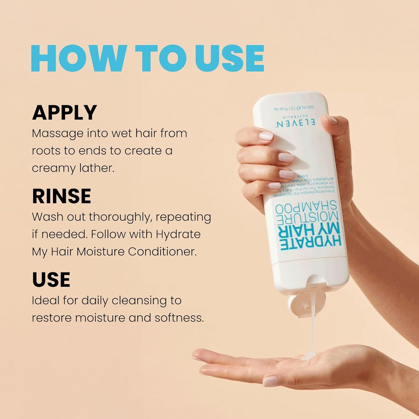 Hydrate My Hair Shampoo - Moisturizing, Color-Safe Formula for Dry, Damaged Hair | Anti-Frizz & Heat Protection