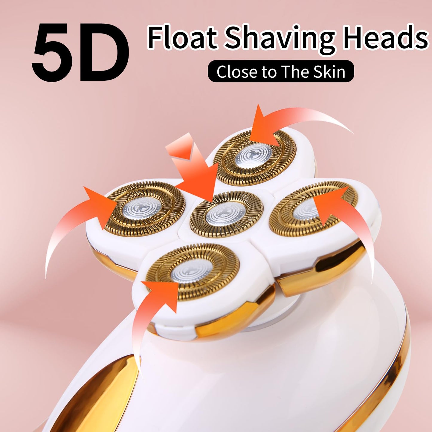 Electric Razors for Women, 5 in 1 Painless Rechargeable Dusk Shaver Womens, Women's Shavers Everything, Lady Leg/Bikini/Face Hair Removal Products, Female Wet Dry Shaving Machine