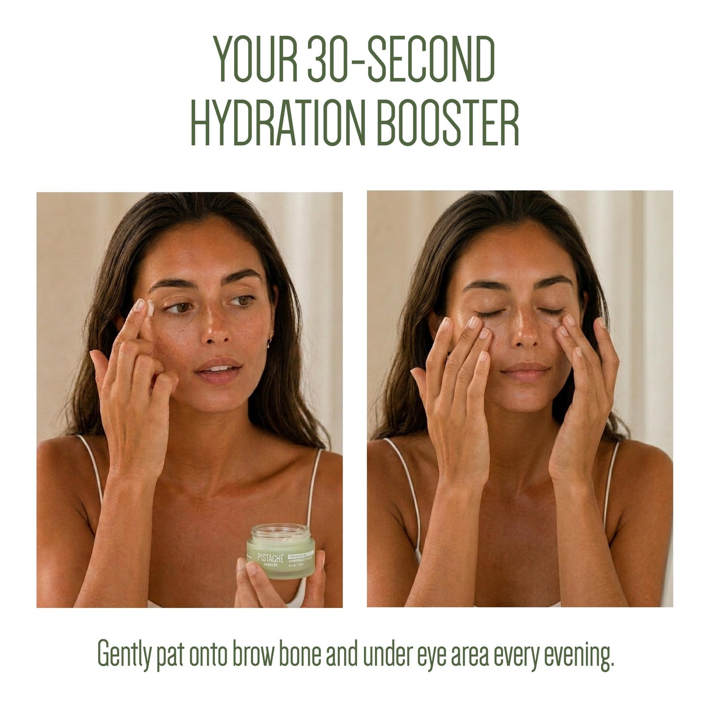 Pistaché Skincare Pistachio Oil Eye Cream | Hydrating & Brightening Cream with Vitamin E & Antioxidants | Reduces Dark Circles & Smoothes, 0.5 oz