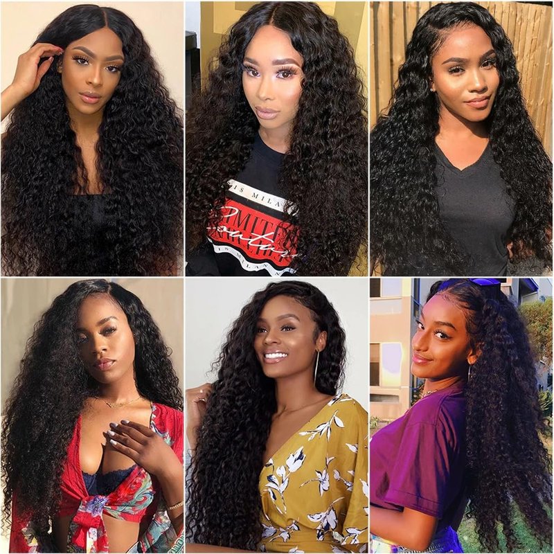 Loose Deep Wave Bundles Human Hair Unprocessed Brazilian Virgin Hair 16 18 20 Inch Color #1b Deep Wave Bundles