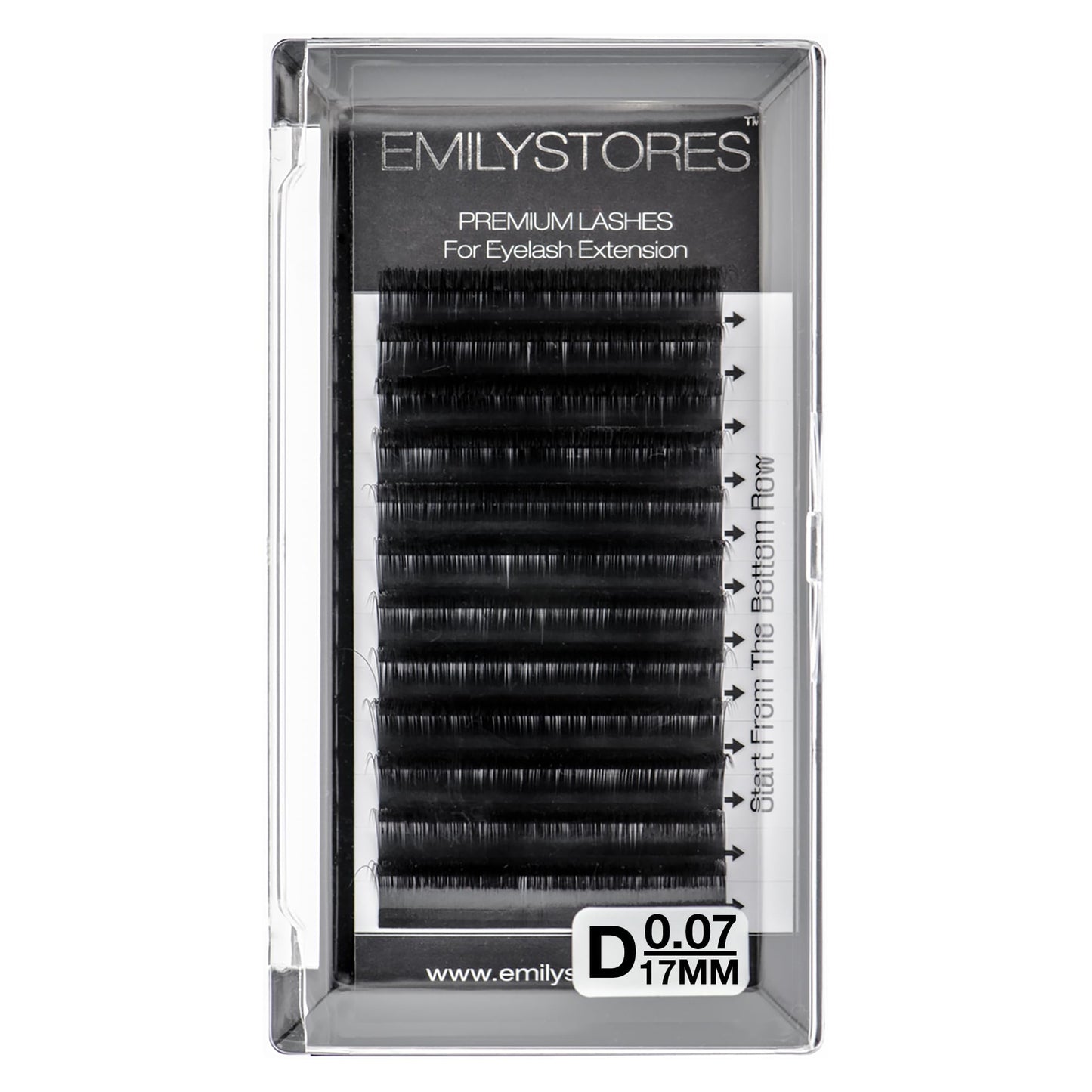 EMILYSTORES Eyelash Extensions 0.07mm Thickness D Curl Length 17mm Single Size Rapid Volume Eyelash For Lash Extensions, Easy Fan Blooming Flower Lashes, Self Fanning Lashes, (0.07,D,17mm)