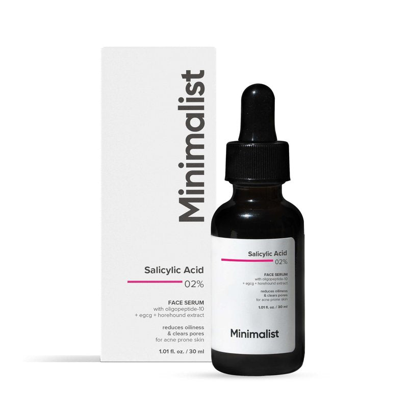 Minimalist Salicylic Acid 2% Face Serum for Acne, Oil Control & Open Pores | BHA Exfoliant for Blemish Prone Skin & Uneven Skin Tone | For Women & Men | 1Fl Oz/30ml