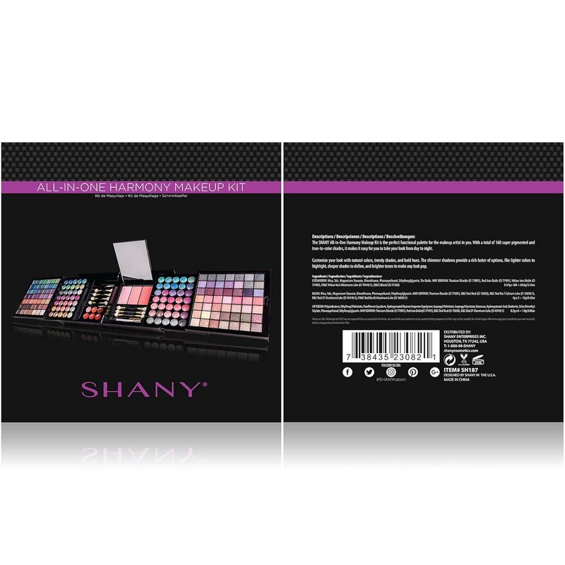 SHANY All In One Harmony Makeup Set - Ultimate Color Palette with Eyeshadows, Blush, Lip Gloss & Brushes | Perfect Holiday Gift