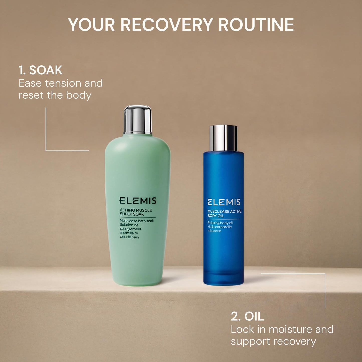 ELEMIS Active Body Concentrate Musclease 100ml, Revitalizing Massage Oil for Tired, Aching Muscles