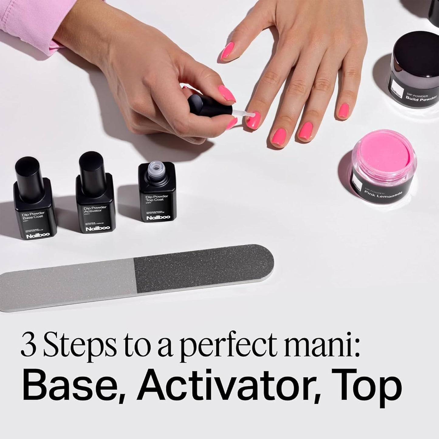 Nailboo Dip Powder Liquid Set - Premium DIY Manicure Kit with Top Coat, Base Coat & Activator | 0.5 Fl Oz (3 Pack)