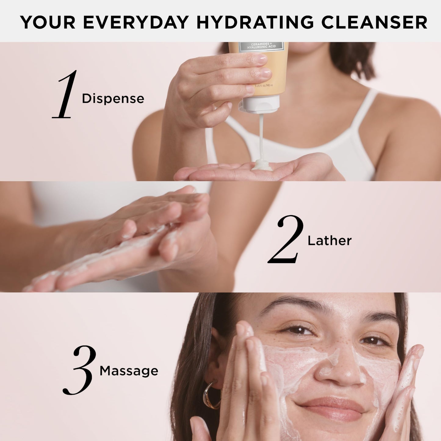 IT Cosmetics Confidence in a Cleanser - Hydrating Serum Foaming Face Wash, Hyaluronic Acid & Ceramides, Gentle Makeup Remover, Skin Barrier Support, Non-Stripping, Sulfate-Free - 5 fl oz