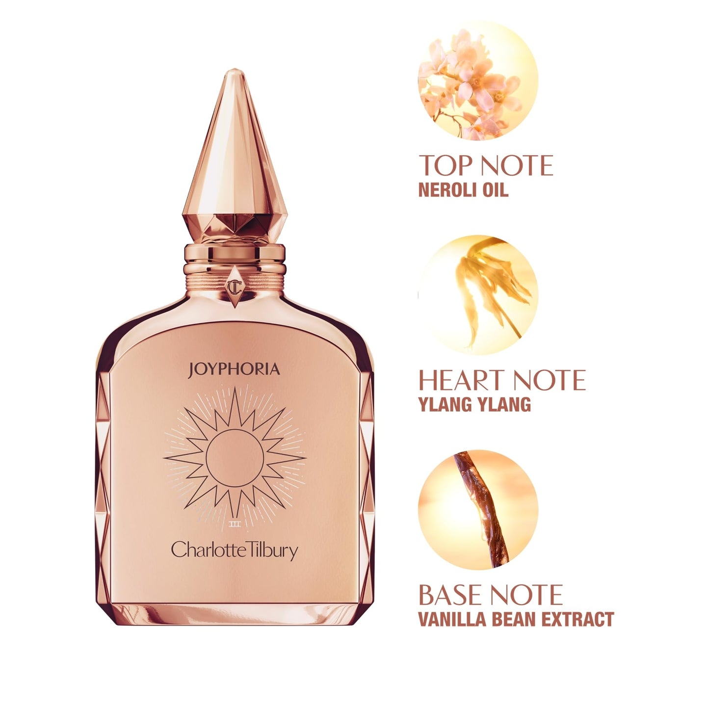 Charlotte Tilbury Joyphoria Eau De Parfum - Pheromone Enhancing Floral Vanilla Perfume Enriched with Naturally-Derived Oils - Long-Lasting Scent with Notes of Ylang Ylang & Neroli Oil (100ml)