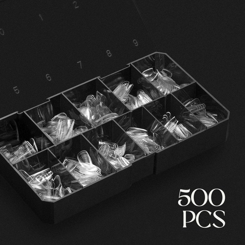 Apres Gel-X® Natural Square Extra Short Tip Box | 500pc Gel-X Tips, 11 Sizes 00-9, Premium Quality